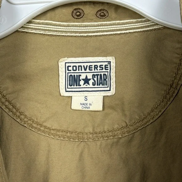 Converse One Star Dress Button down long sleeve size S kakhi tan - Picture 8 of 9
